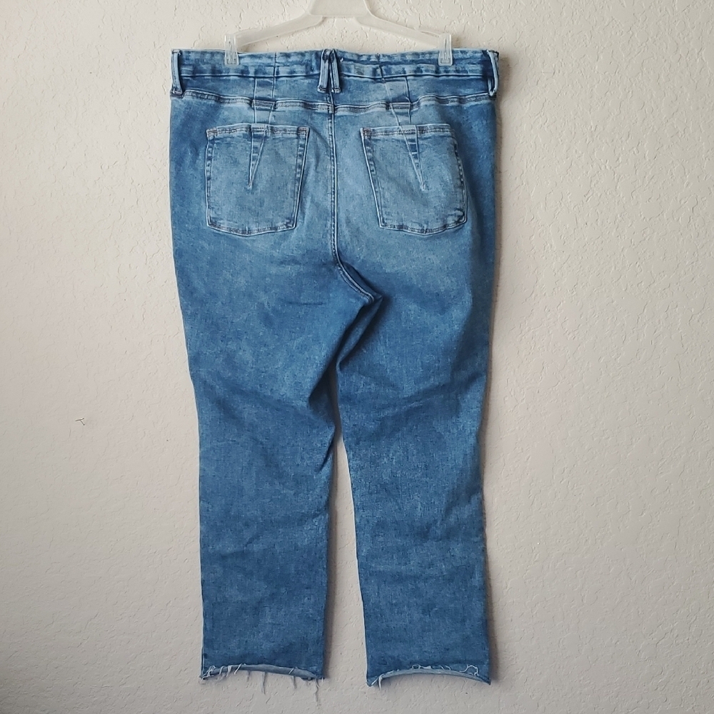 Good American Classic Blue Jeans Soft-tech Good Legs Straight Jeans - Picture 2 of 9